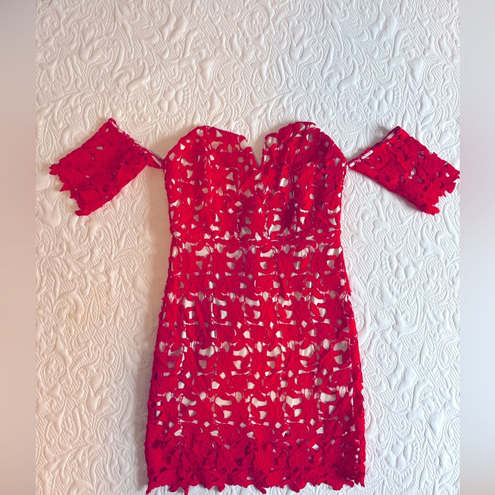 Red Lace Mini Dress